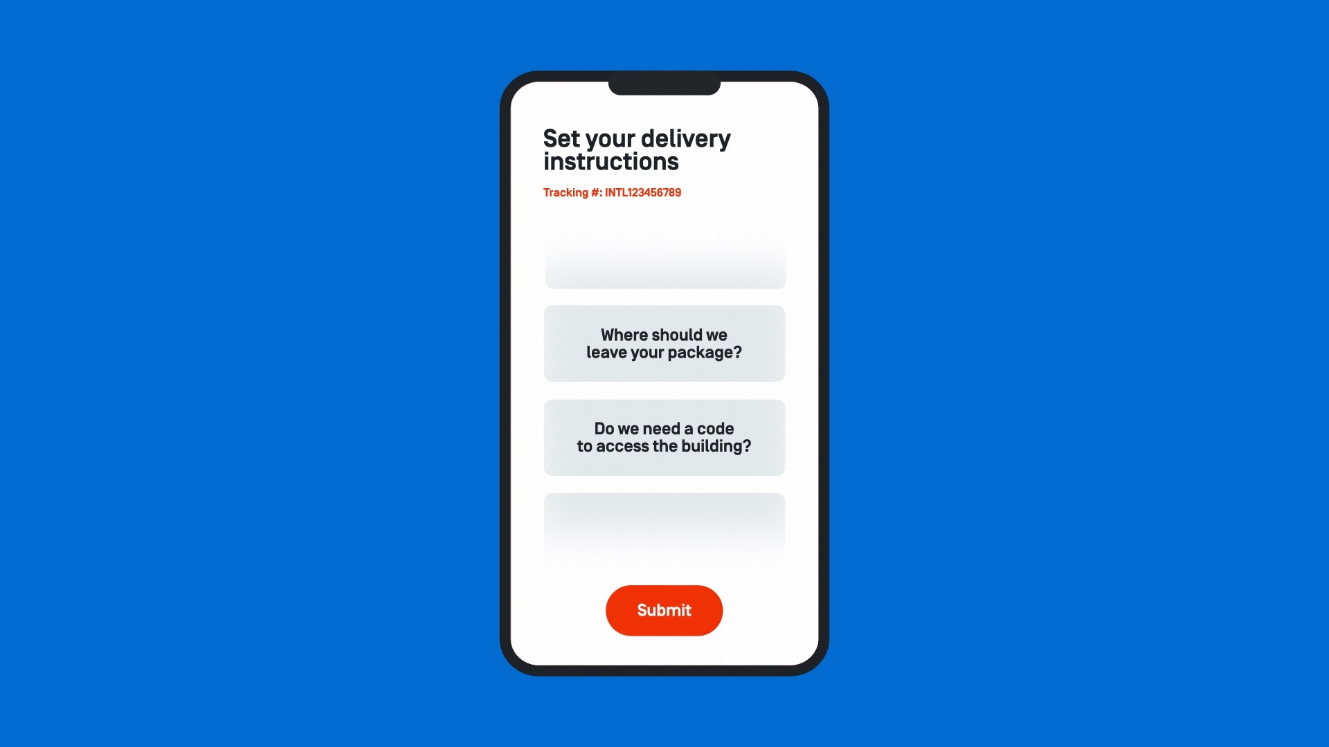 Delivery instructions 2